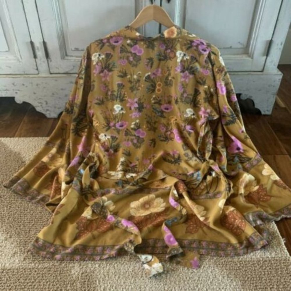 New Wild Bloom Vintage Print Floral Kimono Duster - Picture 8 of 11